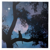 かわいい猫とムーンアートタイル タイル (正面)