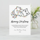 かわいい猫とライトのペットラバークリスマス フラットカード シーズンカード (スタンド正面)