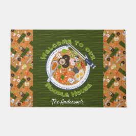 かわいい猫とラーメン ドアマット