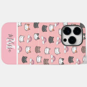 かわいい猫とレインボーモノグラム Case-Mate iPhoneケース (裏面 (横))