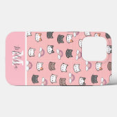 かわいい猫とレインボーモノグラム Case-Mate iPhoneケース (裏面 (横))