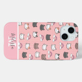 かわいい猫とレインボーモノグラム Case-Mate iPhoneケース (裏面 (横))