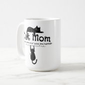 かわいい猫とワインママの名言 タイポグラフィギフト コーヒーマグカップ (正面左)