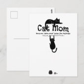 かわいい猫とワインママの名言 タイポグラフィギフト ポストカード (正面/裏面)