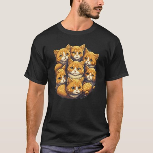 かわいい猫と子猫の山 Tシャツ (正面)