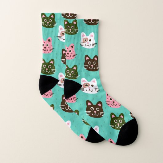 かわいい猫と子猫の柄 | ソックス (ペア)