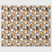 かわいい猫と子猫の猫好き ラッピングペーパー (フラット)