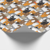 かわいい猫と子猫の猫好き ラッピングペーパー (角)