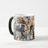 かわいい猫と子猫コラージュ モーフィングマグカップ (正面左)