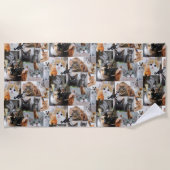 かわいい猫と子猫 ビーチタオル (正面)