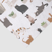 かわいい猫と家の植物が切り離される 薄葉紙 (詳細)