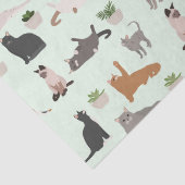 かわいい猫と家の植物が切り離される 薄葉紙 (詳細)