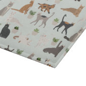 かわいい猫と家の植物 カッティングボード (角)