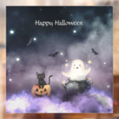 かわいい猫と幽霊ハロウィン ウィンドウサイン (シート2)