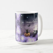 かわいい猫と幽霊ハロウィン コーヒーマグカップ (正面右)