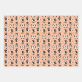 かわいい猫と幽霊ハロウィン ラッピングペーパーシート (正面3)