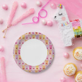 かわいい猫と愛のハート ペーパープレート (パーティー)