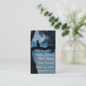 かわいい猫と月の家とペットが座る 名刺 (スタンド正面)