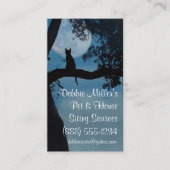 かわいい猫と月の家とペットが座る 名刺 (正面)