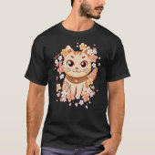 かわいい猫と桜 Tシャツ (正面)