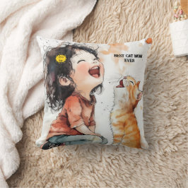 かわいい猫と楽しいひととき クッション