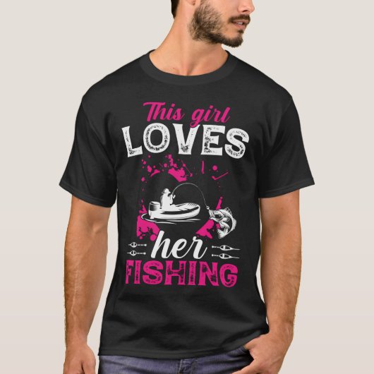 かわいい猫と漁師 Tシャツ (正面)