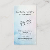 かわいい猫と犬のイラストレーション 名刺 (裏面)