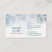 かわいい猫と犬のイラストレーション 名刺 (裏面)