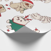 かわいい猫と犬のクリスマス ラッピングペーパー (角)