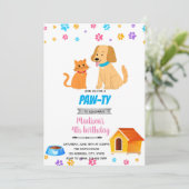 かわいい猫と犬のペットの誘い シーズンカード (スタンド正面)