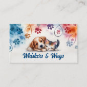 かわいい猫と犬のペットシッター 名刺 (正面)