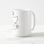 かわいい猫と犬のライン コーヒーマグカップ (正面右)