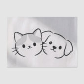 かわいい猫と犬の友達 ラスティック 薄葉紙 (正面)