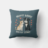 かわいい猫と犬の愛の漫画おもしろいのペットクッション クッション (裏面)