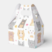 かわいい猫と犬の柄 フェイバーボックス (正面サイド)