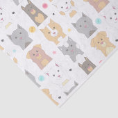 かわいい猫と犬の柄 薄葉紙 (詳細)