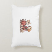 かわいい猫と犬の格子枕 – 居心地の良いペット アクセントクッション (正面(垂直))