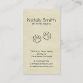 かわいい猫と犬の水彩画イラストレーション 名刺 (裏面)