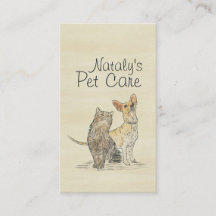 かわいい猫と犬の水彩画イラストレーション