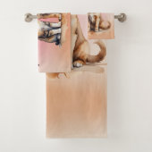 かわいい猫と犬の水色 バスタオルセット (インサイチュ)