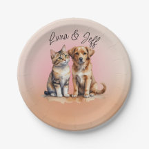 かわいい猫と犬の水色