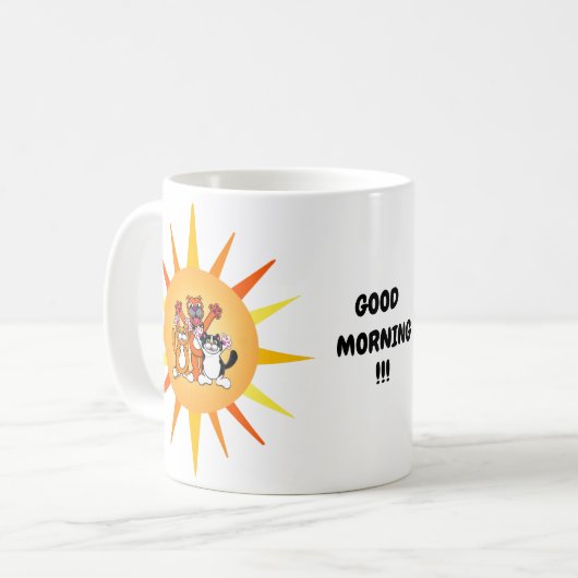 かわいい猫と犬の漫画マグカップ コーヒーマグカップ (正面左)