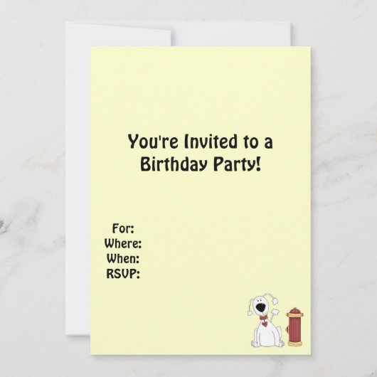 かわいい猫と犬の誕生日パーティーへの招待 招待状 (裏面)