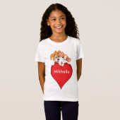 かわいい猫と犬のTシャツ Tシャツ (正面フル)