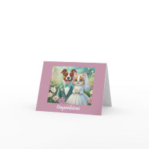 かわいい猫と犬結婚のおめでとう