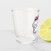 かわいい猫と犬「毛皮実在友達永遠」デザイン ショットグラス (左)