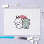 かわいい猫と犬「毛皮実在友達永遠」デザイン 薄葉紙 (クラフト)