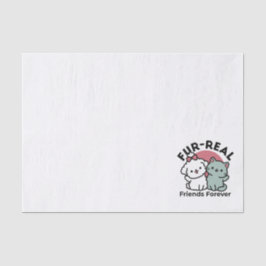 かわいい猫と犬「毛皮実在友達永遠」デザイン 薄葉紙