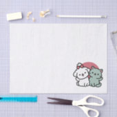 かわいい猫と犬「毛皮実在友達永遠」デザイン 薄葉紙 (クラフト)