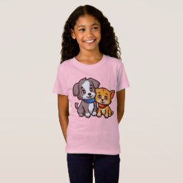 かわいい猫と犬for動物愛好家 tシャツ